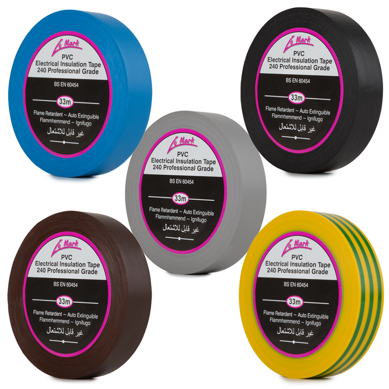 Electricians PVC Tape Colour Bundle – 19mm x 33m