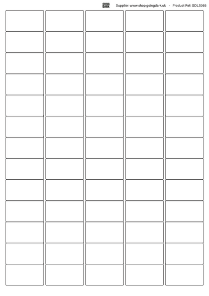 Various label sizes included in the LX Label Bundle: 65, 10, 20, 21, and 189 labels per sheet.