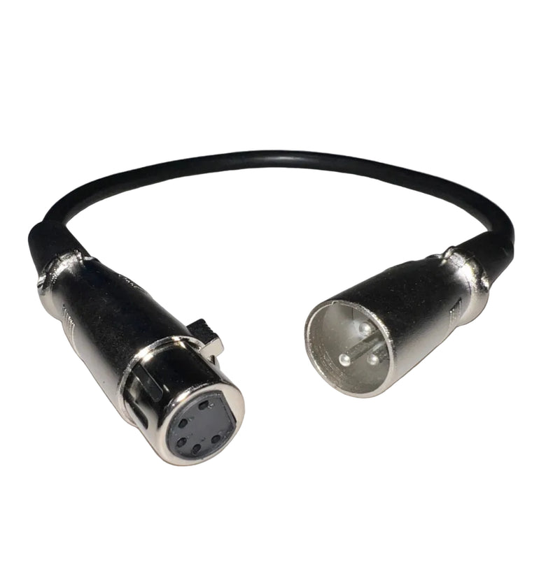XLR3M to XLR5F Adapter - DMX Adapter City Theatrical
