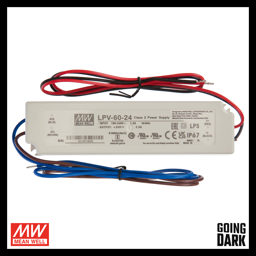Meanwell LPV-60-24 — 60W 24V Waterproof LED Power Supply