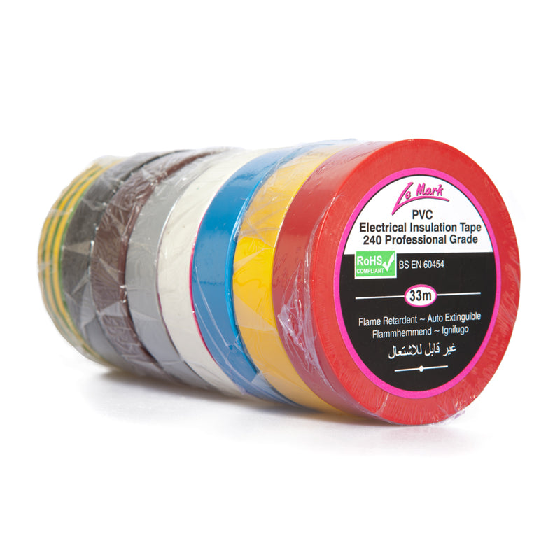Electrical PVC Insulation Tape Multi-Pack – 19mm x 33m