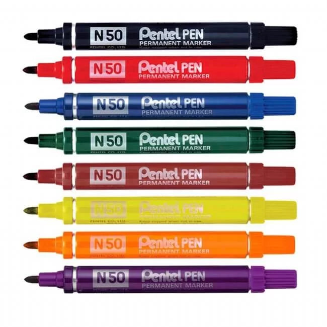 Pentel N50 Permanent Marker – Bullet Point 2.2mm Line Width Pentel