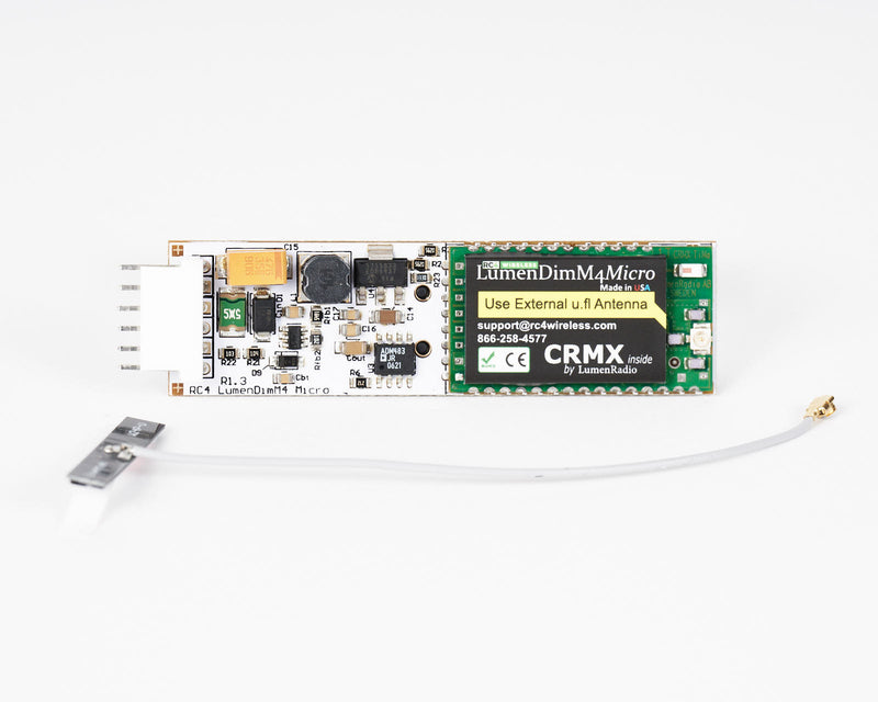 RC4 LumenDimM4micro 4-Channel CRMX Wireless Dimmer (EXTernal Antenna)