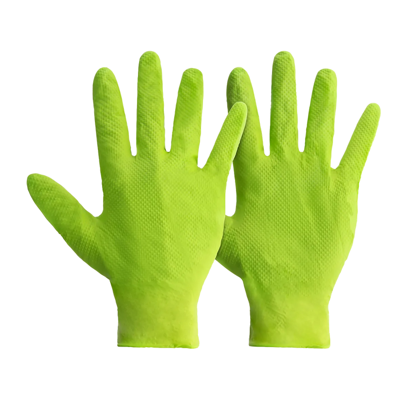 Ideall® Grip Green Extra Heavy-Duty Nitrile Gloves – Box of 50