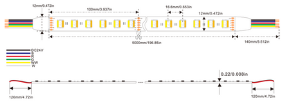 Going Dark - 24V 5-in-1 RGBCwWw LED Strip - 5m