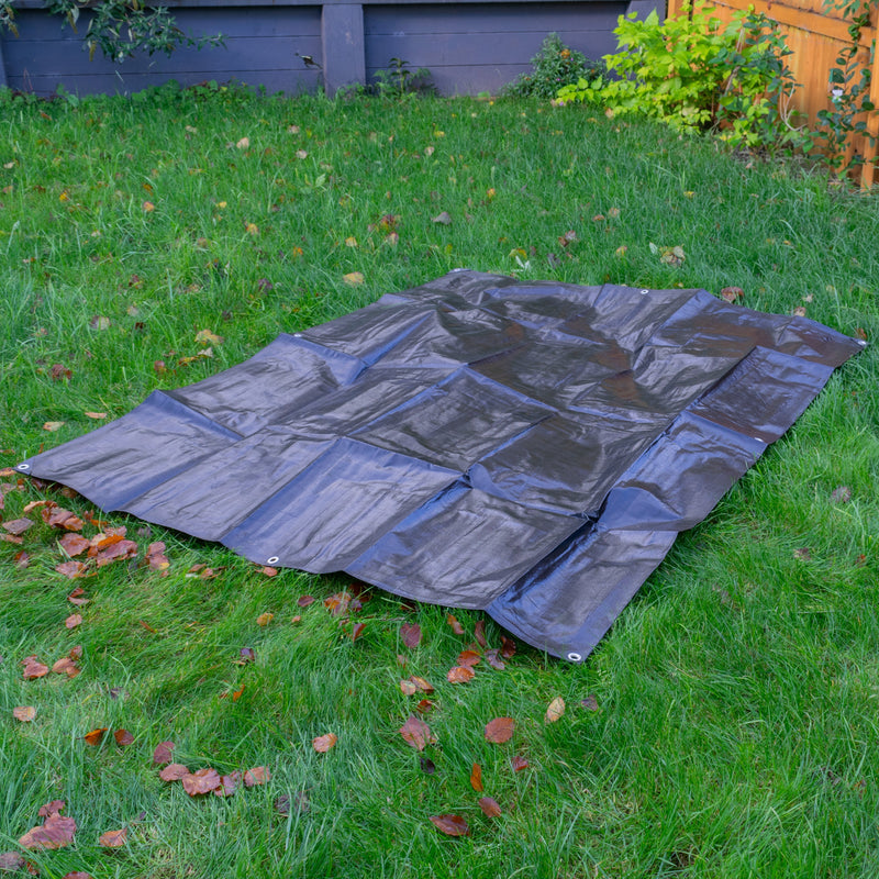 Black/Silver L-Grade Tarpaulin with Bungee Balls (Black)