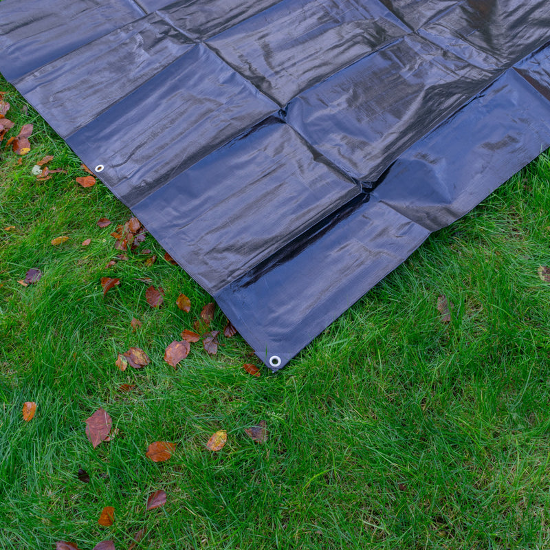 Black/Silver L-Grade Tarpaulin with Bungee Balls (Black)