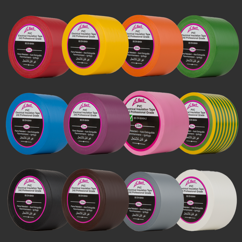 Le Mark PVC Electrical Insulation Tape 12mm x 33m – All Colour Bundle