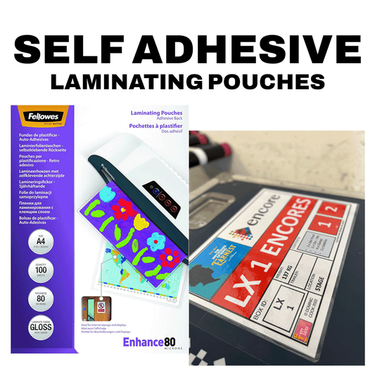 Fellowes A4 Self-Adhesive Laminating Pouches – 160 Micron, Gloss Finish (Pack of 100)