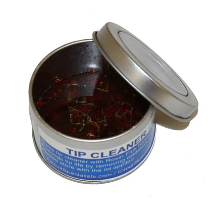 Soldering Iron Tip Cleaner — Brass Wire Sponge with Stainless Steel Holder &amp; Rosin Flux