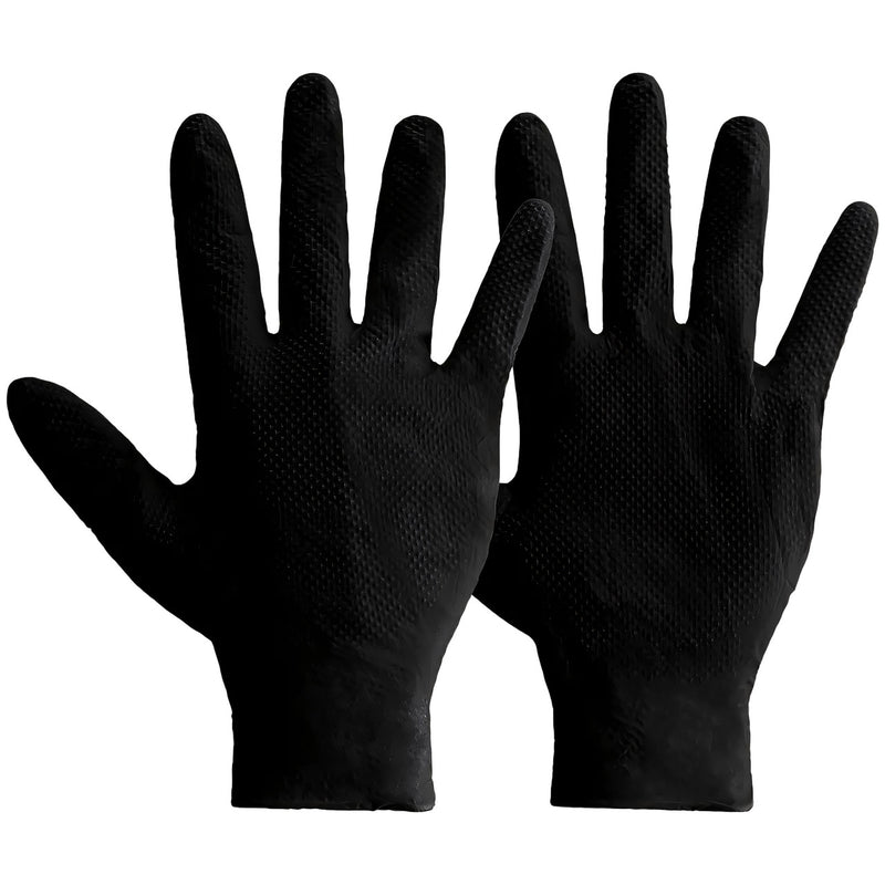 Mercator Ideal Grip Black Nitrile Gloves – Pack of 50