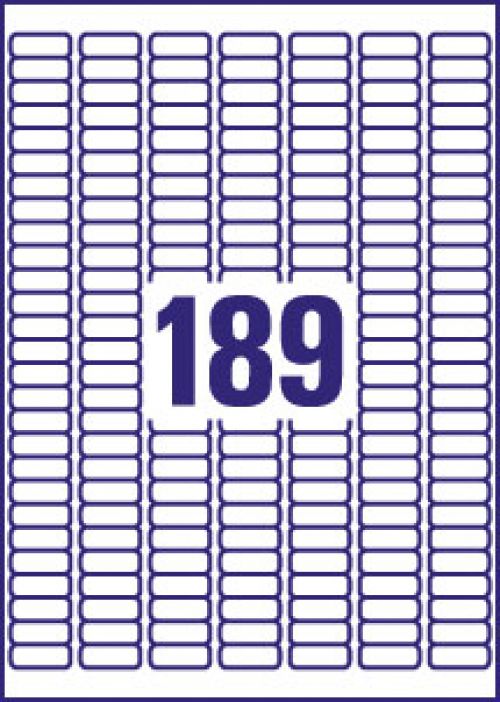 Avery Inkjet Mini Label 25×10 mm – 189 per A4 Sheet – Pack of 4725 Labels - J8658-25