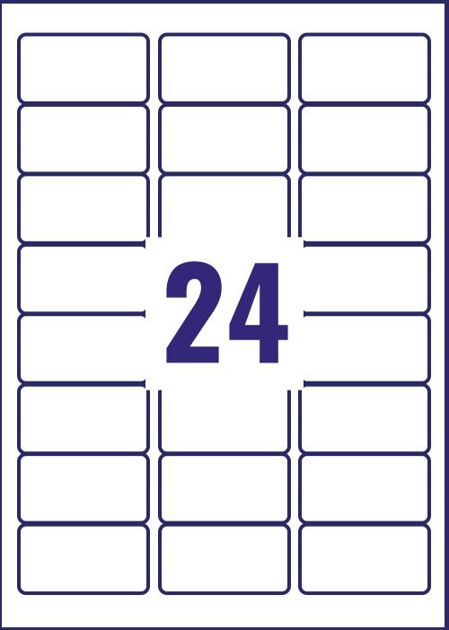 Avery Laser Heavy Duty Label 63.5 x 33.9mm - 24 per A4 Sheet - White - Pack of 480 Labels - L4773-20