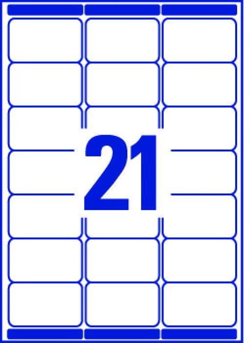 Avery Laser Address Label 63.5×38.1 mm – 21 per A4 Sheet – Pack of 2100 Labels - L7160-100