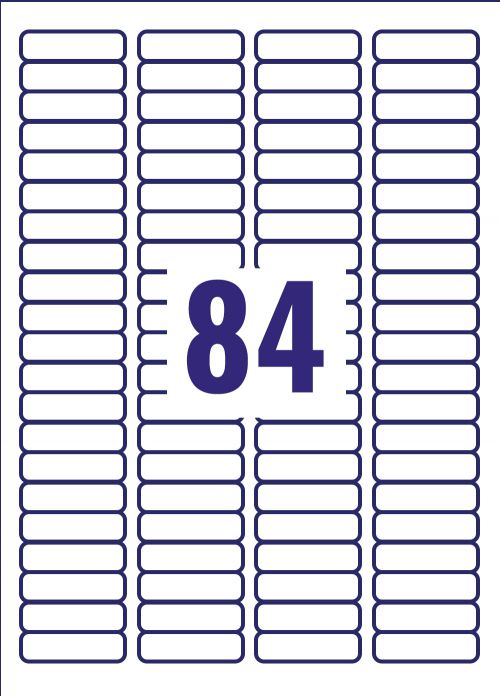 Avery Multipurpose Mini Label 46×11 mm – 84 per A4 Sheet – Pack of 2100 Labels - L7656-25