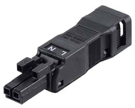 WAGO 890-102 — 2-Pole WINSTA® MINI Female Socket with Strain Relief